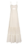 Macarena Linen Maxi Dress / lila Stripes