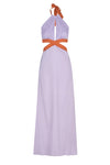 San Agustin Martellato Silk Midi Dress / Lila