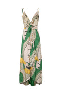 Sabina Silk Jacquard Dress / Green
