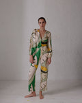 Sambale Silk Jacquard Bodysuit / Green