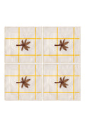 Palm Linen Cocktail Napkins Set of 4/ Yellow Squares
