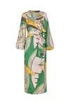 Tertulia Silk  Jacquard Maxi Dress / Green
