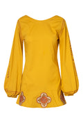 Chacalaca Cotton Mini Dress / Mustard