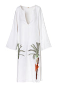 Lisa Linen Midi Dress Embroidered / Ivory Palms