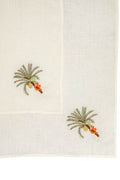 Palm Tree Linen Napkins Set of 4 / Ivory