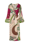 Hojarasca Linen Midi Tunic Dress / Beige Moon Garden