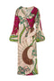 Hojarasca Linen Midi Tunic Dress / Beige Moon Garden