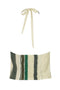 La Coquete Linen Top / Green Ivory Stripes
