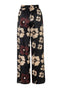 Athenas Silk Pants / Black Maxi Ivory Flowers