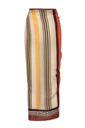 De La Falaise Cotton- Silk Sarong / Salmon Stripes