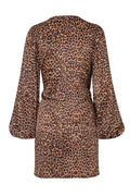 Hojarasca Silk Satin Mini Dress / Jaguar Print
