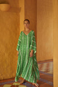 Morena Linen Maxi Kaftan / Green Stripes