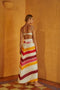Loulou Linen Skirt / Fucsia Stripes - Ivory