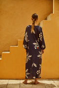 San Marco Cotton-Silk Midi Dress / Dark Blue