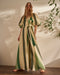 Ermita Wrap Linen Dress / Green Stripes