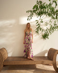 Sabina Silk Dress / Violet Flowers