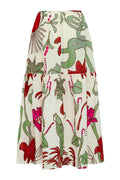 Ornella Maxi Linen Skirt / Fuchsia Garden