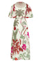 Ermita Wrap Linen Dress / Fuchsia Garden