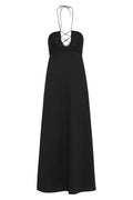 Acordeon Cotton Midi Dress / Black