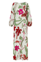 Saman Embroidered Maxi Linen Dress / Fuchsia Garden
