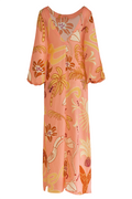 Saman Silk Maxi  Dress / Pink Garden