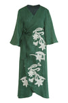 Frida Linen Embroidered Dress / Pine