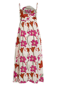 Amore Mio Linen Dress / Fuchsia Flowers