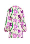 Hojarasca Mini Silk Dress / Violet Flowers