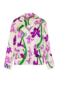 Noches De Luna Silk Shirt / Violet Flowers