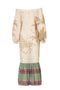Chiapas Cotton-Silk Midi Dress / Ivory Palms