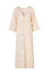 Lisa Cotton Eyelet Midi Dress / Beige